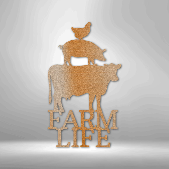 Farm Life Animals Steel Sign Laser Cut Powder Coated Home & Office Metal Wall De